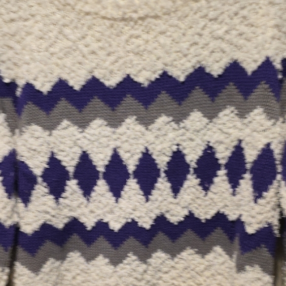 Arizona Jean Company Cream and Purple Crew Neck Sweater - Picture 5 of 5